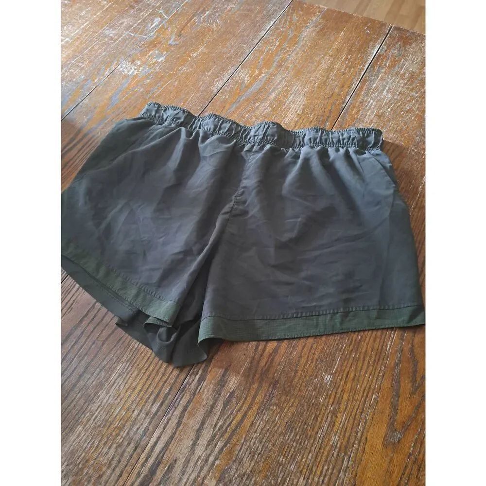 XXXL 22 Athletic Works Green Running Elastic Waist Shorts Built in Under Shorts